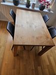 Matbord valnöt + 4st stolar