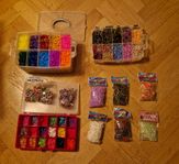 Loombands ca 15 000 sorterade i olika lådor oöppnade påsa