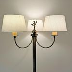 Golvlampa, Swedish Grace, 3-armad, patinerad mässing.