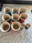 8st Le crueset kaffekoppar + 2 äggkoppar