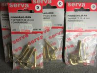 Pinngångjärn Förmässingad 22 x 6mm. 8 st.