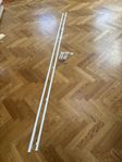 2st 290cm vita gardinstänger + tillbehör
