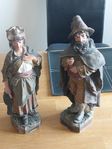 Vintage 2 figurer i lergods
