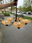TAKLAMPA i glas och metall Art Deco1930/40-tal