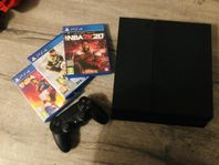 PS4 med 3 spel och handkontroll 