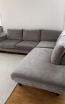 Soffa med divan + fotpall