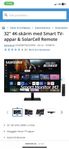 32" 4K-skärm med Smart TV-appar & SolarCell Remote