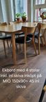 Ekbord+4 stolar inköpt på MIO möbler i nyskick