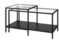 Ikea VITTSJÖ Satsbord, set om 2, svartbrun/glas