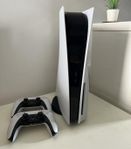 ps5 disc med två handkontroller 