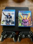 Ps4 med kontroller och spel