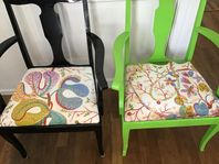 Två karmstolar m Josef Frank tyg 