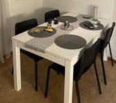 LANEBERG Utdragbart bord, vit, 130/190x80 cm