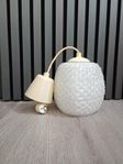 Vintage taklampa, vitt pressglas 60/70-tal