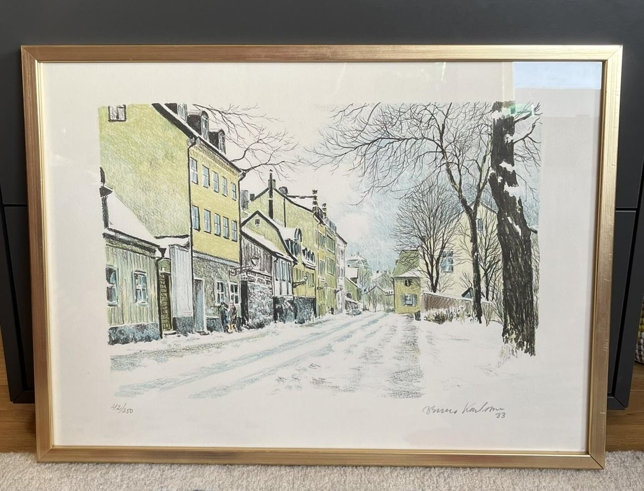 Originallitografi ”Vinter på ...
