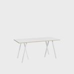 Vitt Loop Stand bord med förstärkningsskiva 160 cm