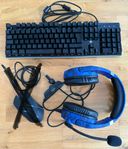 Gaming - tangentbord hörlurar