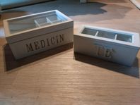 Chabby Chic vitt Medicin låda & Te låda