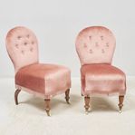 Emmafåtölj ett par rosa 1880-tal
