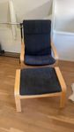 2 st fåtöljer Ikea Poäng med fotpall