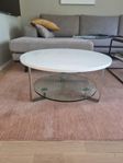 Soffbord vitt/glas