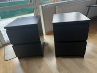 Malm sängbord svart