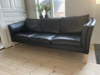 Svart lädersoffa 3-sits - dansk design