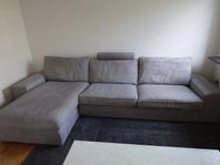 3-Sits soffa med schäslong Kivik Grå bortskänkes