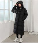 ADANWON Long Down Coat|Double Zipper + Inside Zipped Pocke
