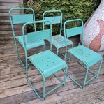 Plåtstolar, 4 stycken, vintage 