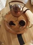 Retro serverings kaffe komplett i koppar och mässing