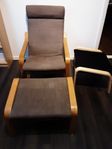 fåtölj med fotpall, sittsäck