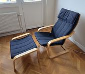 Ikea poäng - Fåtölj med fotpall
