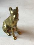 En liten hund i mässing - Ca 10 cm hög