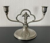 Vintage! Art Deco - 2-armad tennljusstake, C.G. Hallberg