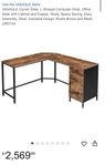 Hörndatorbord med förvaring – 499kr!  L wood table w Sto