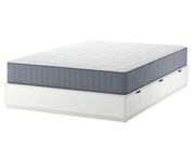 NORDLI sängram + förvaring + VÅGSTRANDA madrass - Som ny!