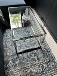 soffbord härdat glas och krom 