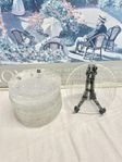 20 st royal krona assietter i glas Bengt Edenfalk