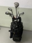 Golfset inkl bag. Left, märke 4D på järnklubbor