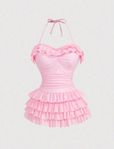SHEIN MOD,vollangsbadkläder för kvinnor,rosa