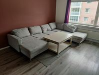 soffa med divan + bord