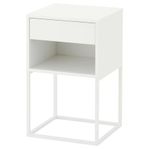 Sängbord – IKEA VIKHAMMER (vitt)