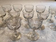 12 st Vinglas, olivslipade