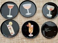 Vintage, cocktail-glasunderlägg med recept