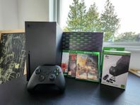 Xbox Series X med tillbehör i nyskick