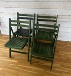 4 st vintage IKEA fällstolar i trä – 1970-tal