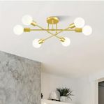 Modern Retro Industriell Taklampa i Guld, Stilren &Justerbar