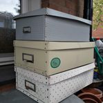 Retro FÖRVARINGSLÅDOR, Äldre / Papp / Kartonger / Förvar