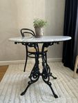 Cafébord i marmor och gjutgärn 80 cm